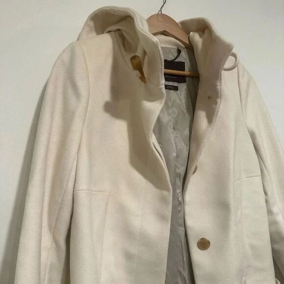 T. Babaton Aritzia Wool Cashmere Blend Ivory With Hidden Buttons Size XSmall - Picture 4 of 6